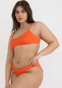 Haut de maillot en matières recyclées | orange "swim scoop bikini top - blood orange"