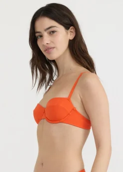 Haut de maillot en matières recyclées | orange "swim underwire bikini top - blood orange"