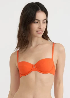 Haut de maillot en matières recyclées | orange "swim underwire bikini top - blood orange"