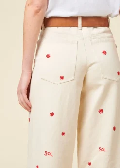 Jean ample en coton bio | écru 