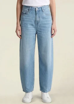 Jean ballon en coton bio et tencel | denim clair "leila - luiz super light"