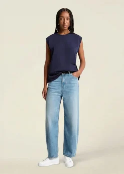 Jean ballon en coton bio et tencel | denim clair 