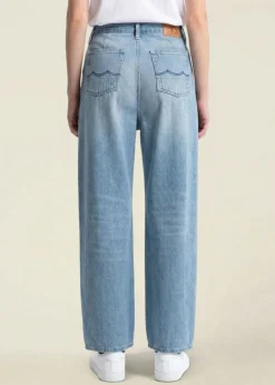 Jean ballon en coton bio et tencel | denim clair 