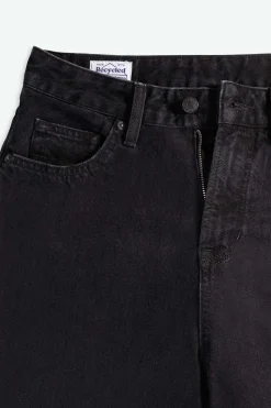 Jean ballon en coton recyclé | noir "leila cropped - holo black used"