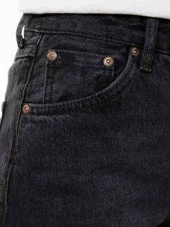 Jean droit délavé en coton bio | noir "lofty lo vintage black"
