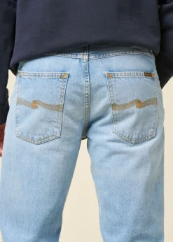 Jean droit en coton bio | bleu "gritty jackson blue treasure"