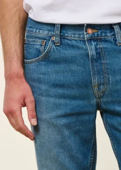 Jean droit en coton bio | bleu "gritty jackson day dreamer"