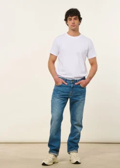 Jean droit en coton bio | bleu 