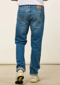 Jean droit en coton bio | bleu 