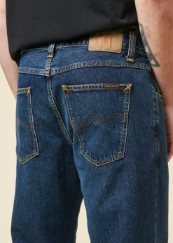 Jean droit en coton bio | bleu "gritty jackson blue soil"