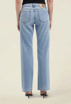 Jean droit en coton bio et recyclé | bleu clair 