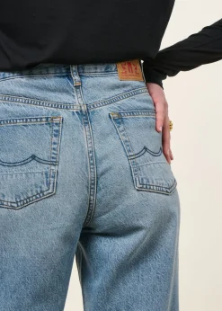 Jean droit en coton bio et tencel | bleu clair 