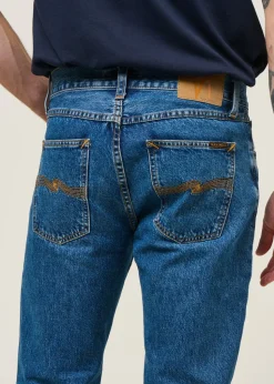 Jean droit en coton biologique | bleu 