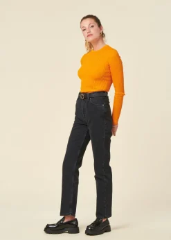 Jean droit en coton bio | noir 