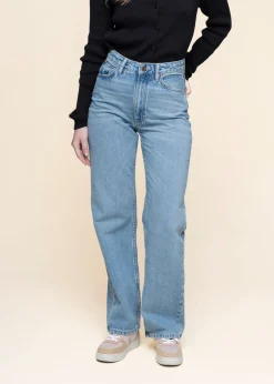 Jean droit large en coton bio | bleu "clean eileen desert light blue"