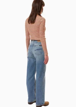 Jean droit large en coton bio | bleu délavé "clean eileen vintage dreams"