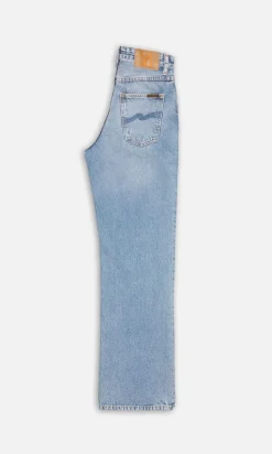 Jean droit large en coton bio | bleu délavé 