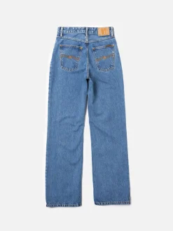 Jean droit large en coton bio | bleu "clean eileen casual blue"