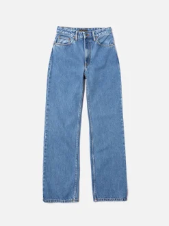 Jean droit large en coton bio | bleu 