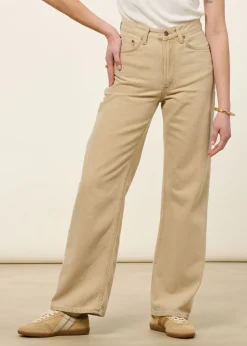 Jean droit large en coton bio | beige "clean eileen pale sun - pale sun"