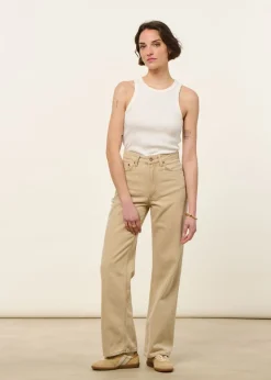 Jean droit large en coton bio | beige "clean eileen pale sun - pale sun"