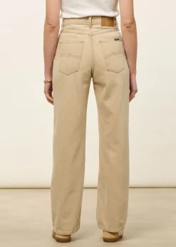 Jean droit large en coton bio | beige 