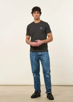 Jean droit large en coton bio | bleu 