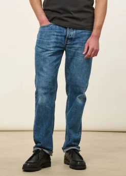 Jean droit large en coton bio | bleu 