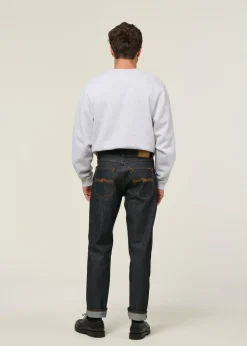 Jean droit large en coton bio | bleu brut "rad rufus dry heavy"