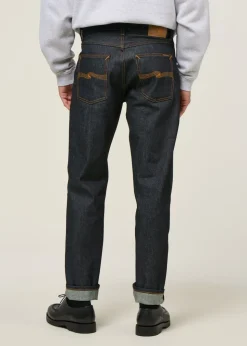 Jean droit large en coton bio | bleu brut "rad rufus dry heavy"