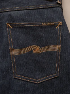 Jean droit large en coton bio | bleu brut 