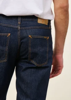 Jean droit large en coton bio brut "rad rufus blue one wash"