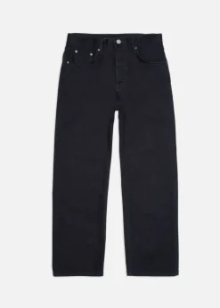 Jean droit large en coton bio | bleu 