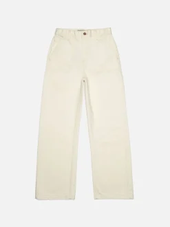 Jean droit large en coton bio | écru "asta workwear pants ivory"