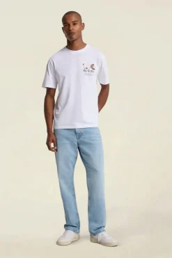 Jean droit large en coton bio | denim clair 