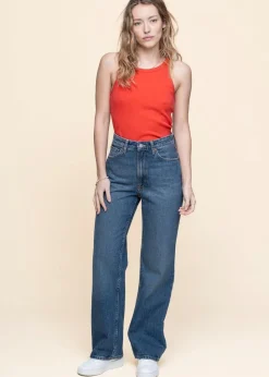 Jean droit large en coton biologique | "clean eileen blue days - blue days"