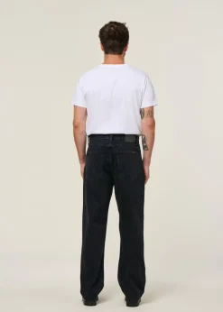 Jean droit large en coton bio | noir 