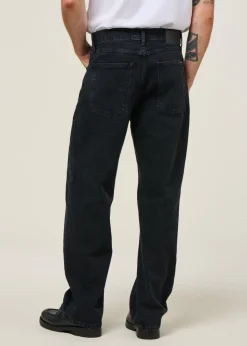 Jean droit large en coton bio | noir 
