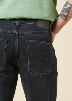 Jean droit large en coton bio | noir "rad rufus black vintage"