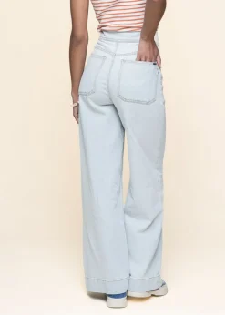 Jean evasé en coton bio et lyocell | bleu clair 