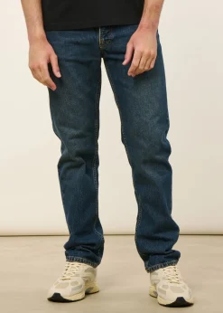 Jean fuselé en coton bio | bleu foncé 