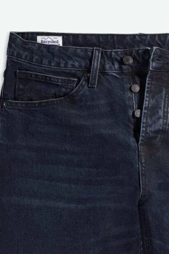 Jean fuselé en coton bio | bleu noir 