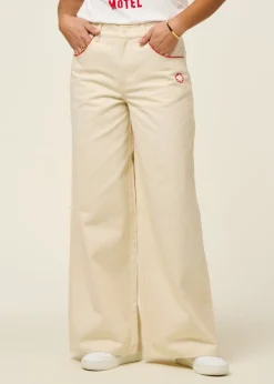 Jean large denim en coton bio | écru "pannacota hedda pants"