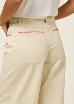 Jean large denim en coton bio | écru 