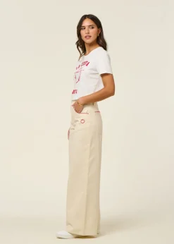 Jean large denim en coton bio | écru 
