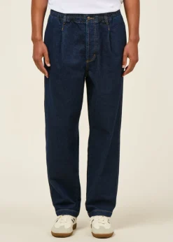 Jean large en coton bio | bleu "dark clean denim luc pants"