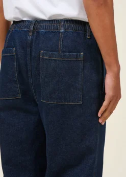 Jean large en coton bio | bleu