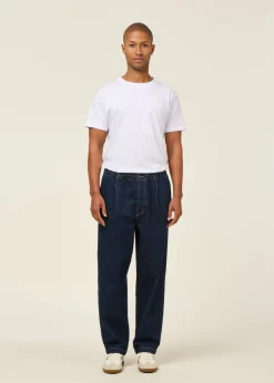 Jean large en coton bio | bleu