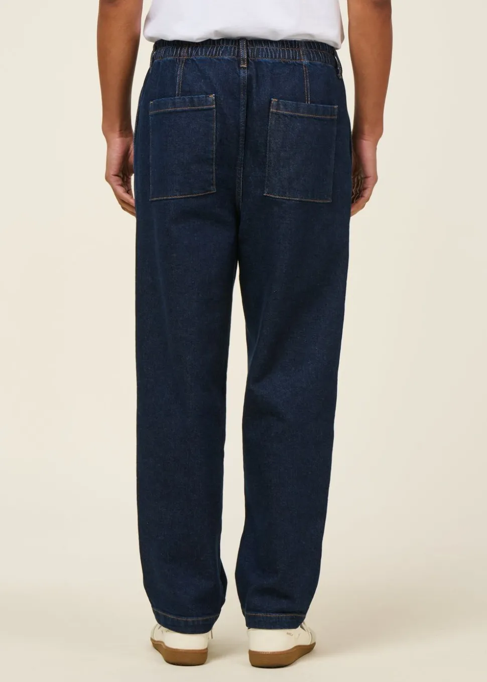 Jean large en coton bio | bleu "dark clean denim luc pants"