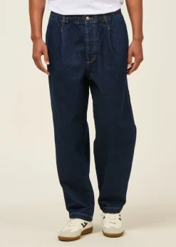 Jean large en coton bio | bleu